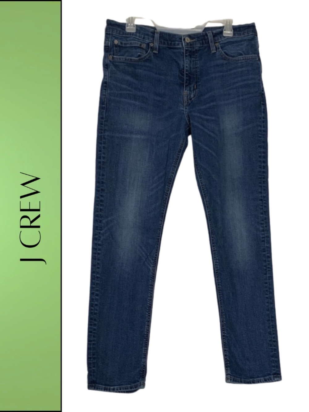 J. Crew Mercantle Classic Blue Straight Skinny Denim Jean Men 33 x 32 Streetwear